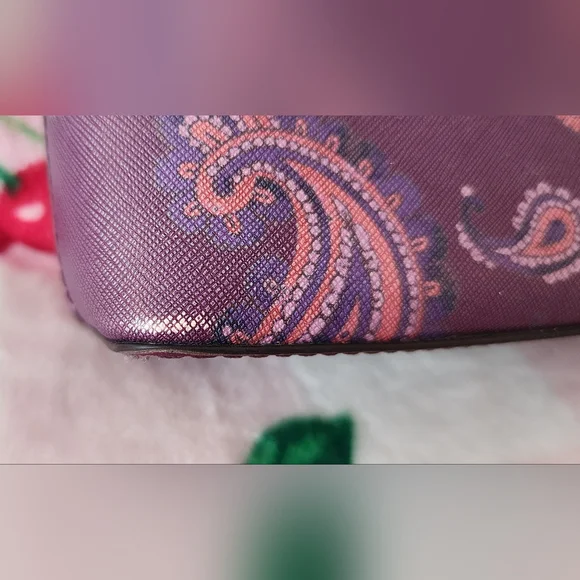 Michael Kors Purple Paisley Makeup Bag - Picture 6 of 12